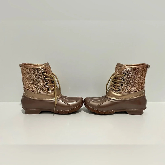 JOSMO Girls Rose Gold Glitter Duck Boots size 2 - Picture 4 of 15